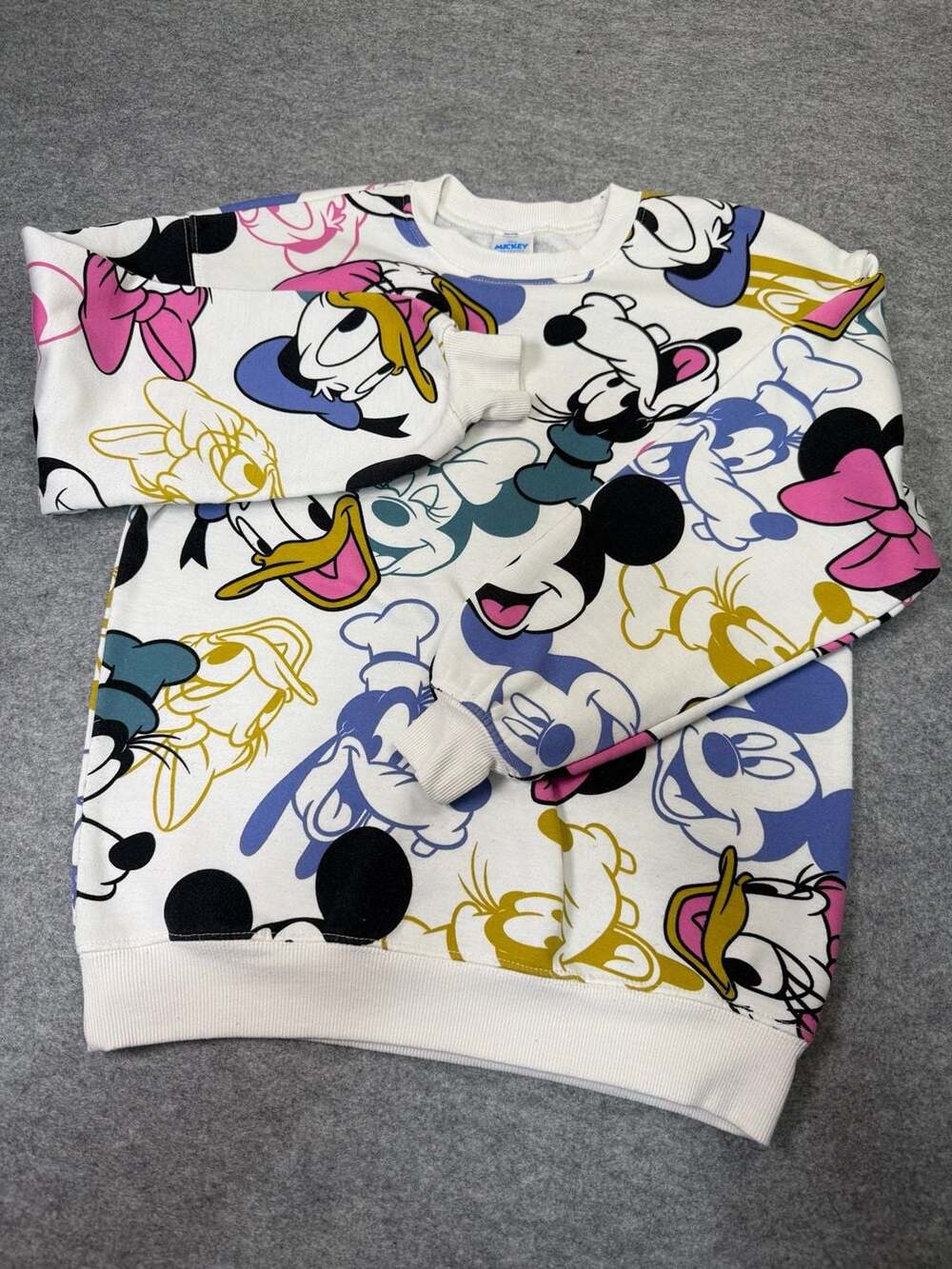 Disney Mickey And Friends Character All Over Print Crewneck Sweatshirt